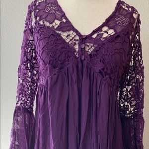 Purple Rebellion Again Crochet Dress